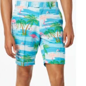 Opposuits Shorts Men 3Flamingo Slim‎ FitbitBeach Blue Suit Tropical Palm Trees